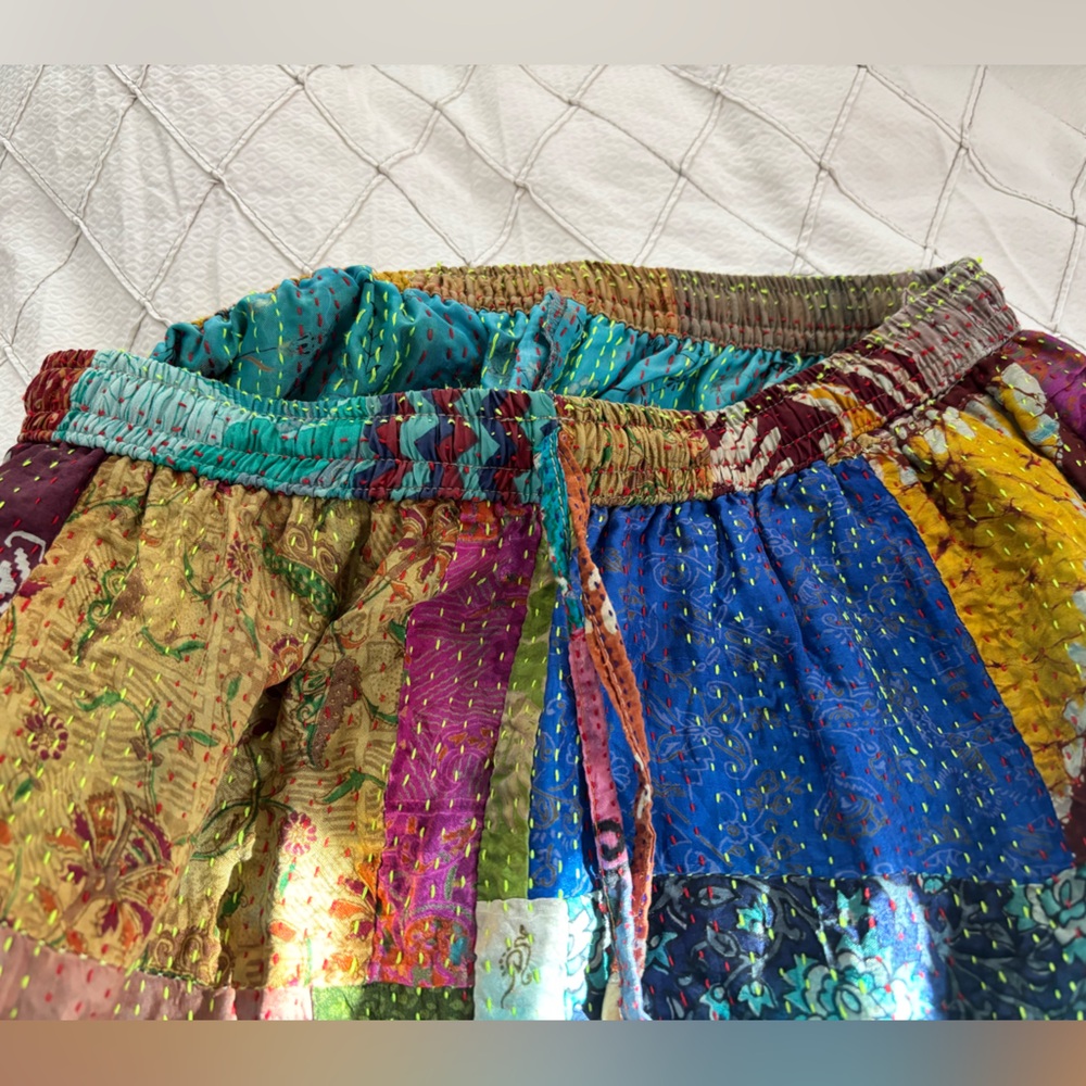 Silk Boho Patchwork Pants - image 4